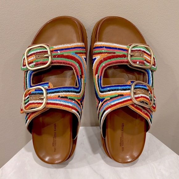 🔥NWOT The White Lotus X AQUA Colorful Sequins Sandals🔥 - Picture 1 of 5